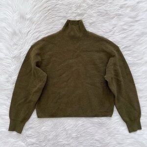 Oak + Fort Green Mock Neck Sweater Beech Turtleneck Pull Over Knit Drop Shoulder